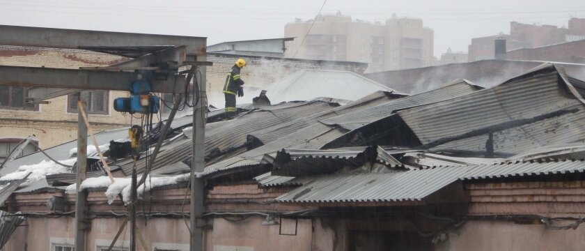 Пожар на текстильной фабрике, Ивантеевка, Московская область