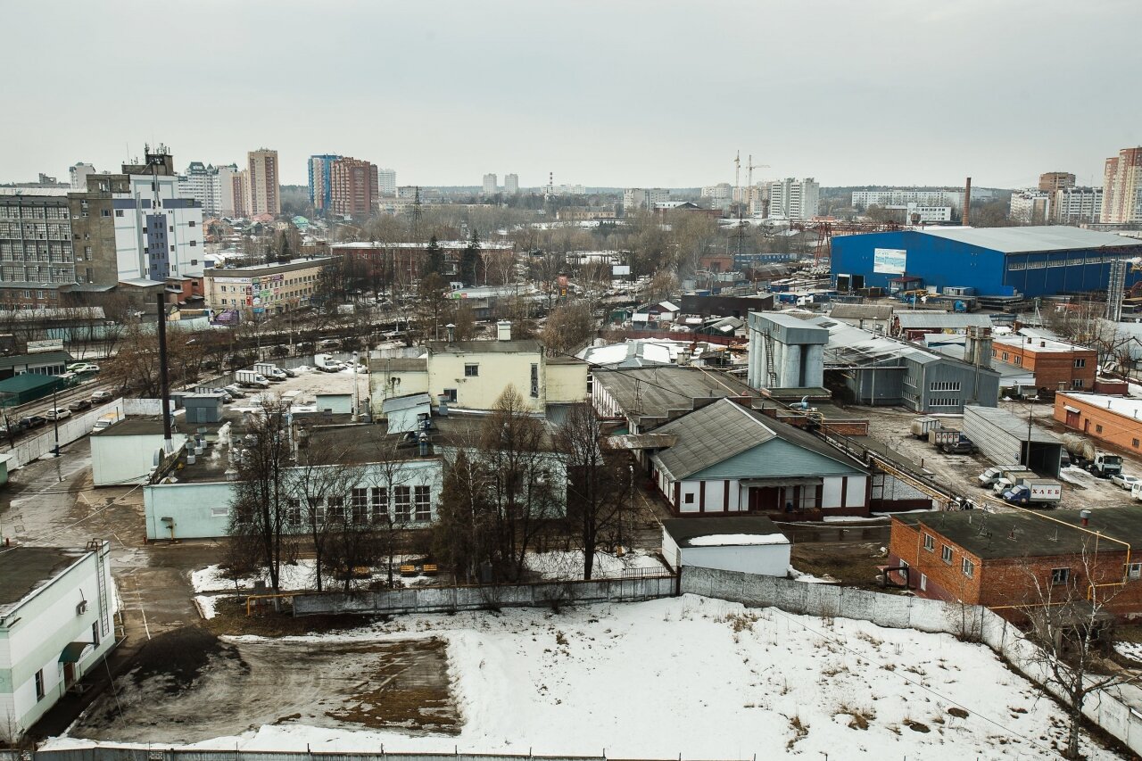 Промышленная зона, ивантеевский хлебозавод, вид сверху, Московская область