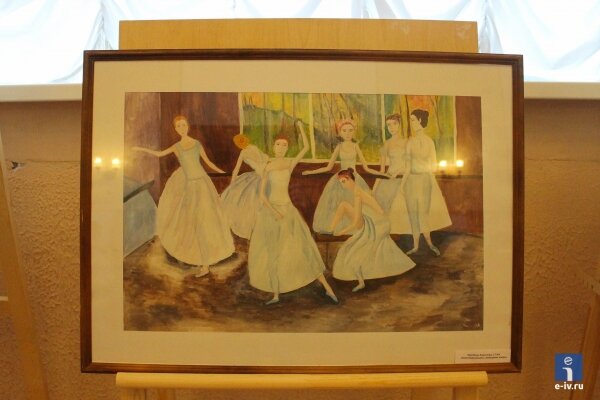 Картина, «Репетиция балета «Лебединое озеро», Зарубина Анастасия, семь балерин в белом на репетиции